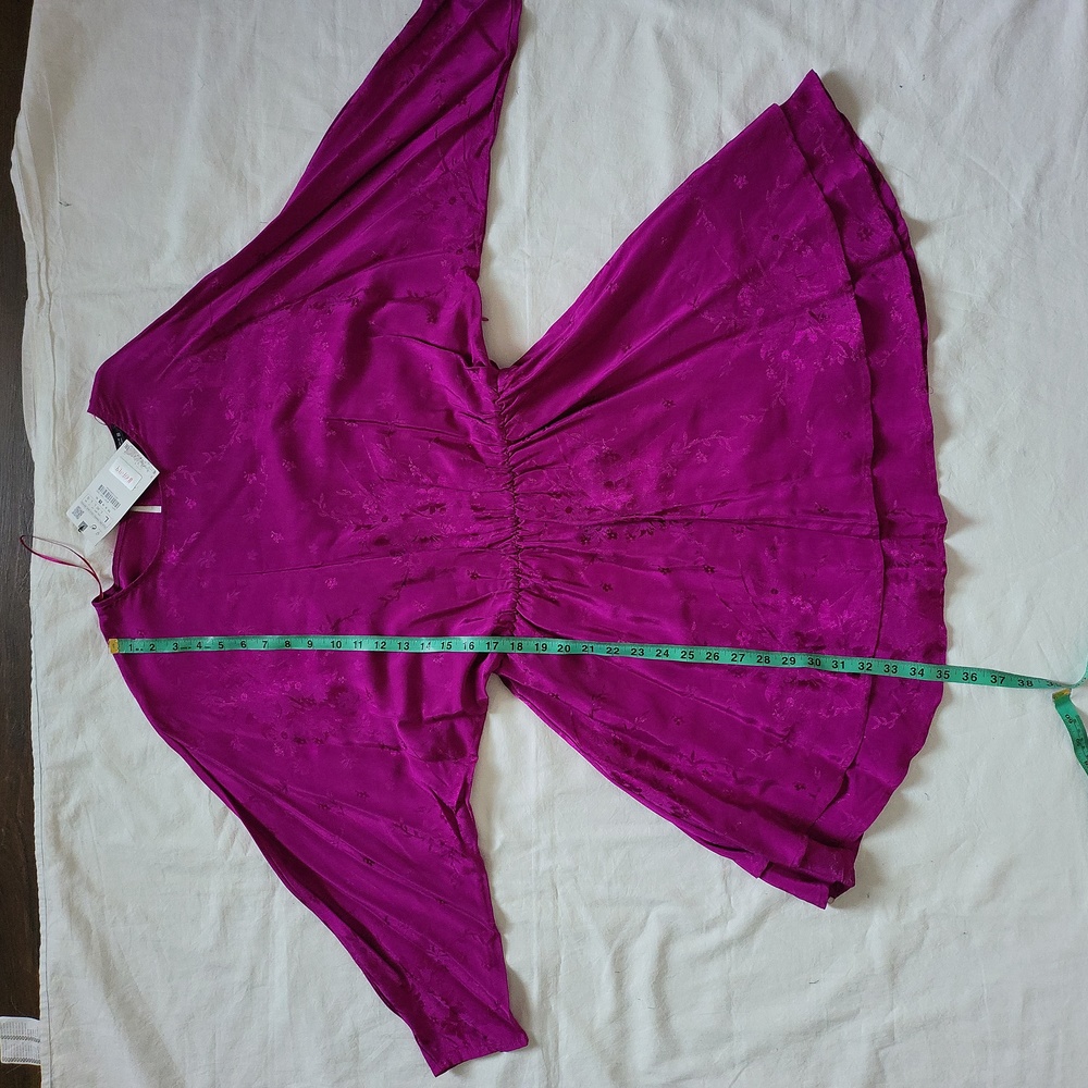 Zara Satin effect Jacquard Dress L - Picture 9 of 11